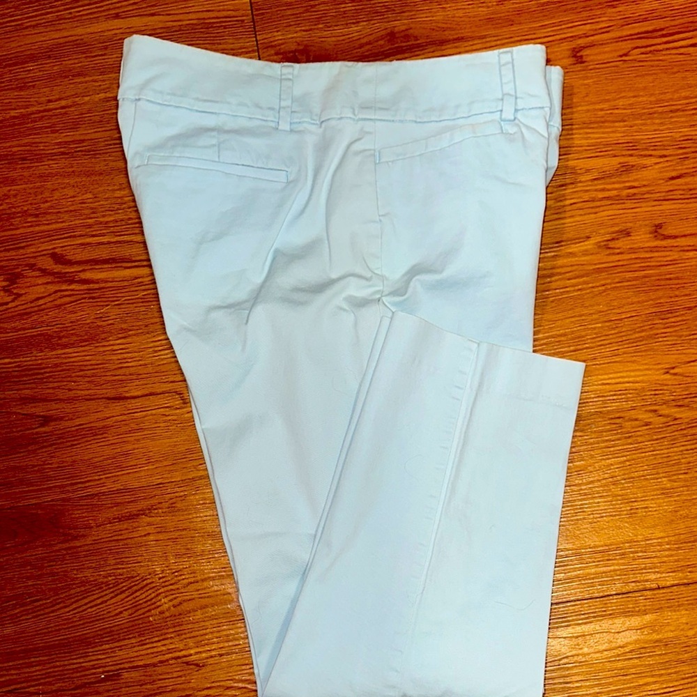 LOFT Baby Blue Chinos Flat Front Cotton Blend Original Ankle Pants Size 10 Comfy